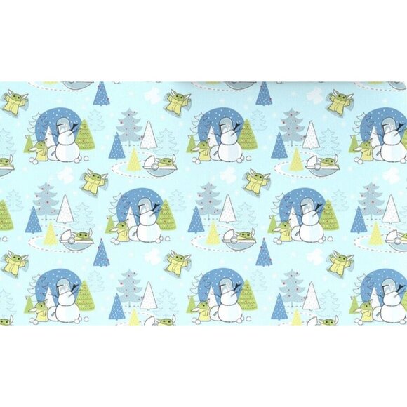 Hallmark Wrapping Paper Christmas The Mandalorian Grogu Snow Fun 35 sq ft Roll - Picture 1 of 4